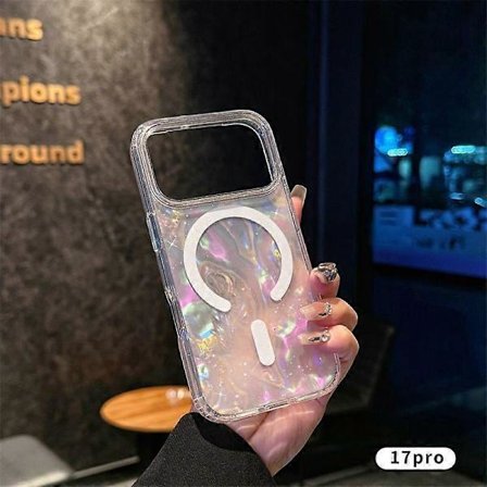 Sopii iPhone 17 -puhelimen kuoren kuvioon 17 värikäs glitter magneettikotelo 17 putoamista estävä suojakuori