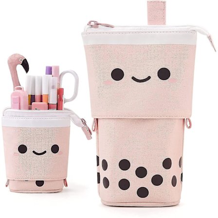 Standing Pencil Case Cute Telescopic Pen Holder Kawaii Makeup Bag,blue