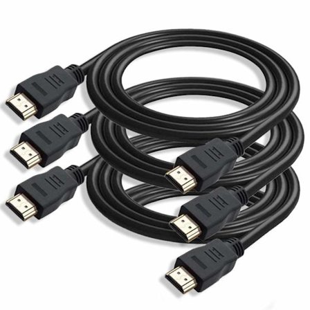 (3-PACK) HDMI-kabel 1 meter 4K-stöd 3D-stöd guldpläterade 1M