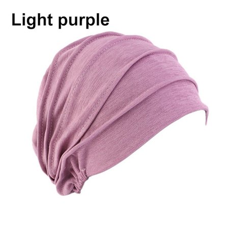 Kvinnor Elastisk Turban Beanie Mjuk bomullshuv Muslim Hijabs Head Wrap Chemo Hat