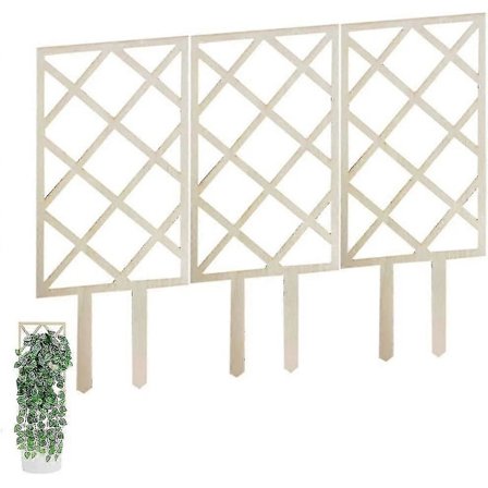 Træ Have Espalier Plantepinde Espalier Plantestøtteramme, Indendørs og Udendørs Klatreplante Espalier (3 pak) Stjernelys