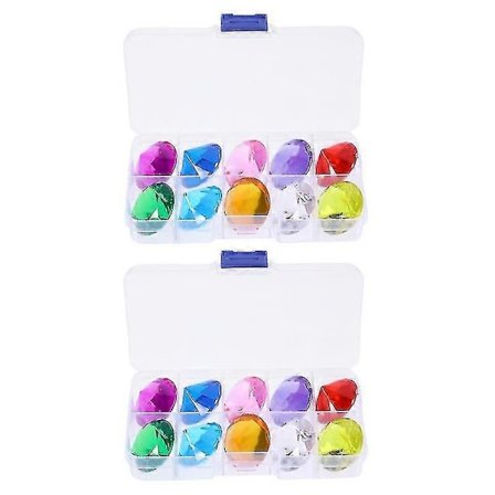 2 Lådor Färgglada Stora Diamant Leksaker Vackra Stora Diamant Leksaker Roliga Stora Diamant Leksaker