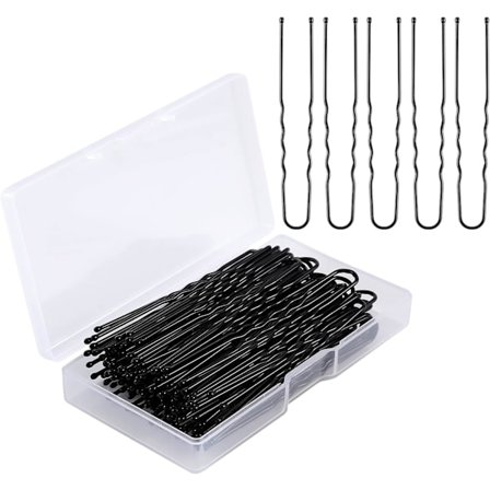 100 stk. U-formede hårnåle, 5/6/7 cm hårnåle hårspænder metal U-hårnåle til kvinder frisurer alle hårtyper, med opbevaringsboks