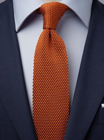 John Henric Men's Orange Strickkrawatte Size 6