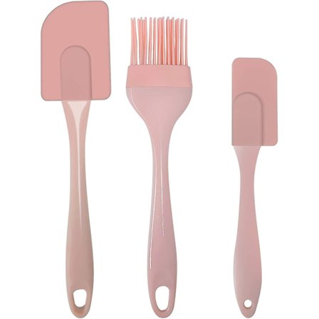 Degskrapa i Silikon Set, Grillborste, Silikon Spatel, Värmebeständig Spatel, Bakning Silikon Skrapa