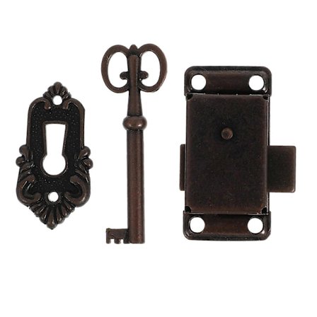 2 Set Vintage Skåplås Antika Smyckeskrin Lås Dekorativa Lås