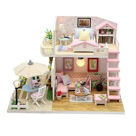 Hands Craft DIY Miniatyr Dukkehus Kit Soho Time 3D Modell Tremøbler Lite Hus Byggesett DIY Dukkehus Miniatyrer Kit Tre Dukkehus Tilbehør