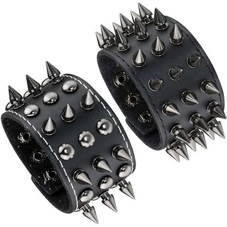 Rock Punk Gothic Manschett Armband Nitar Spik Svart Biker Man