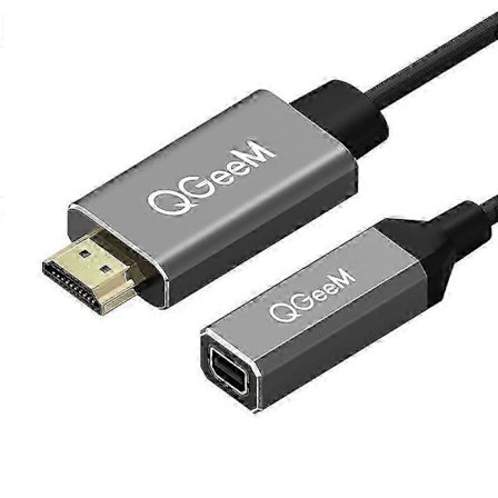 QGeeM HDMI - Mini DP -muunninadapterikaapeli UHD 4K@30Hz Plug and Play, yhteensopiva PC-kannettavan kanssa