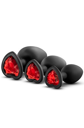 Luxe Bling Plugs Training Kit With Red Gems Analpluggar paket - Blushme.se