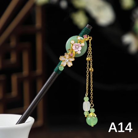 Vintage puinen hiuspuikko-tyylinen kierretty kukka-hiusneula Talla