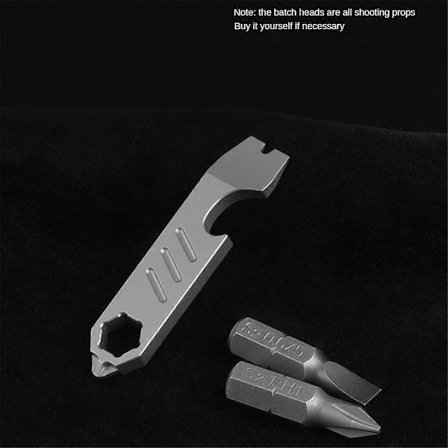 TC4 Titaaniseos Sorkkarauta Pullonavaaja Mitta-asteikko Avain Ulkotyökalut Monitoiminen Retkeilyvaruste