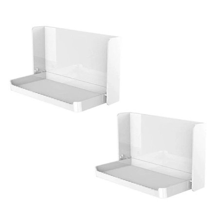 Liten Flytande Hylla för Vägg, Vikbar Badrumshylla Väggmontering, Sängbordshylla för Telefon, Fjärrkontroll, Självhäftande Hylla, A