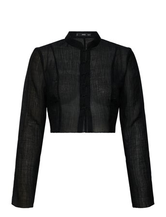 Lyocell Blouse With Toggles Black Mango