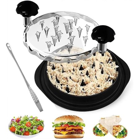 Kyllingkutter Svart - med 21 cm lang klips - sklisikker base - 25*25*8.5cm