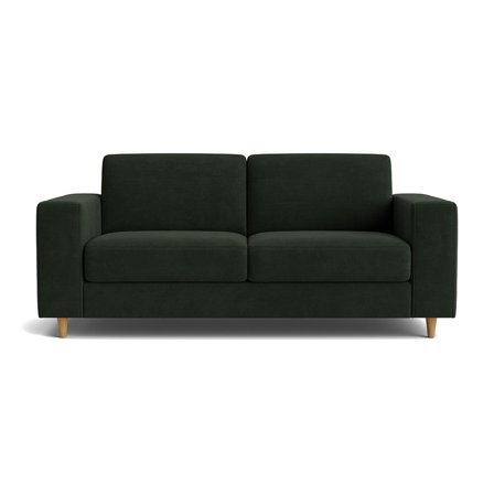 Pesaro 2.5-Sitzer-Sofa in Wind Dunkelgrün, modernes skandinavisches Design, komfortable Polsterung und ergonomische Sitzfläche, Höhe 84cm.