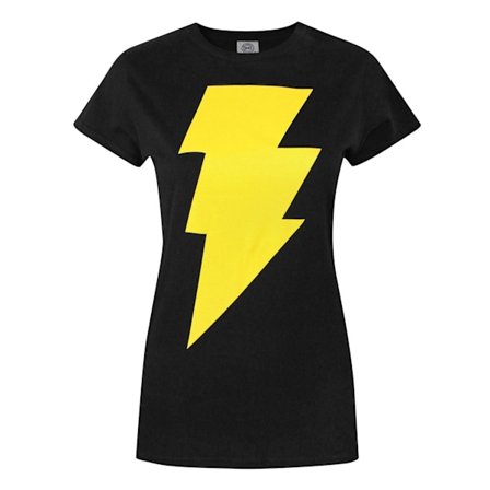 Shazam Dam/Kvinnor Logotyp T-shirt M Svart