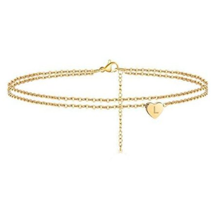 Silver Anklets för kvinnor, Sterling Silver Initial Anklet