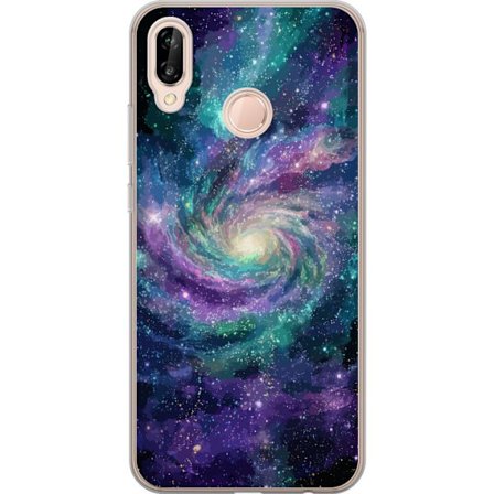 Kompatibelt Mobildeksel til Huawei P20 lite Dekorativ orientalsk lykt med halvmåne og stjerner i varm gylden nattmiljø