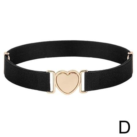 Barnbälte Barn Söta Enkla Hjärtformade Spännen Bälten För Flickor Midja Svart 60*2.5cm black