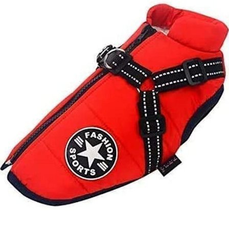 Koira sadetakki talvitakki valjaat-1 kpl-punainen-koko XL-vedenpitävä