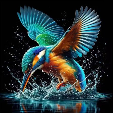 Diamant Mosaik Fugl Dyr Egnet Til Begyndere, Broderi DIY Fuld Rund Diamant Maleri Hjem Dekoration