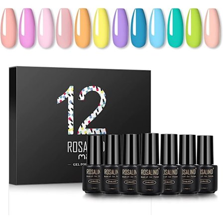 Sommarfärger Gel Nagelfärg Skalpolering Gel Polish UV 12 Färger Sosa Glitter