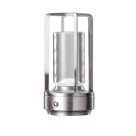 Luksuriøs Krystall Lampe Bærbar Lanterne Bordlampe LED Trådløs Berøringsnattlys silver