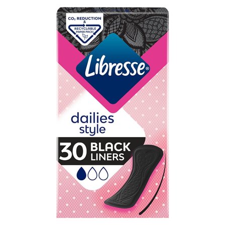 Libresse Trusseindlæg Normal sort 30 stk, Medicin & Pleje, Bind & Indlæg, Trusseindlæg