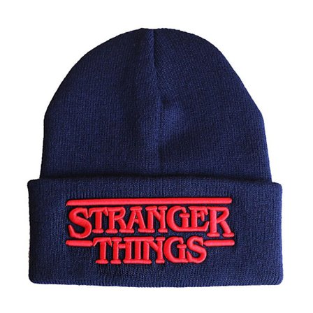 Stranger Things 4 Embroidery Knitted Beanie Hats Winter Warm Ski Cap Dame Herre