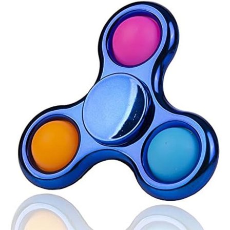 Krom Pop It Fidget Spinner - Metallisk Blå Popper Leke - Stressreduserende Gave til Barn