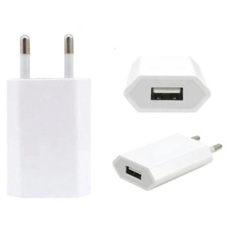 USB-lader kompatibel med iPhone / Samsung 5V / 1A og andre Hvit