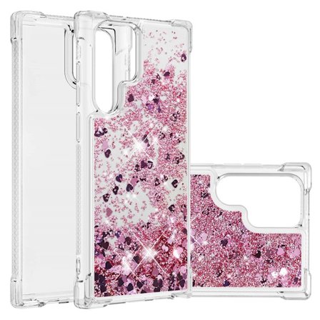 Glitter Bling TPU-kuori Samsung Galaxy S22 Ultra Roséguld