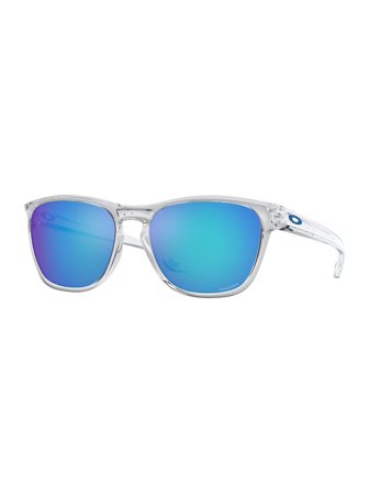 Oakley Men's Sunglasses with a frame made of plastic in transparent and lenses made of plastic in blue