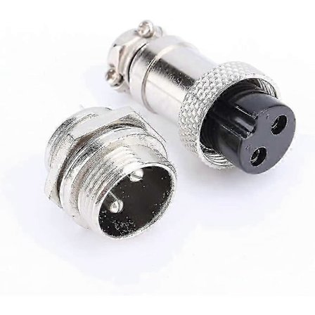 Gx16 Ilmailupistokkeet 2-napainen Ruuvi-tyyppinen Uros Naaras Metalli Ilmailulanka Liitin (hopea) (1 kpl)