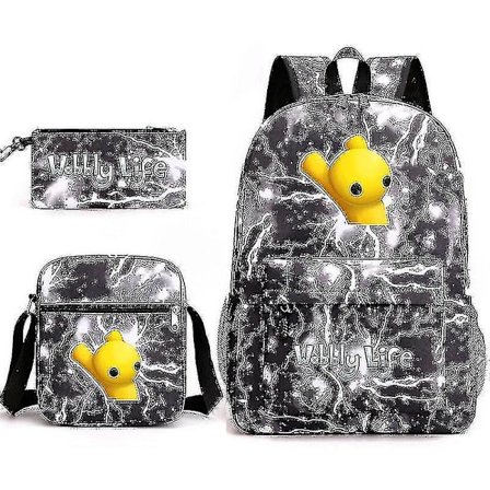 Wobbly Life 3pcs Skole Rygsæk Skuldertaske Pen Bagz