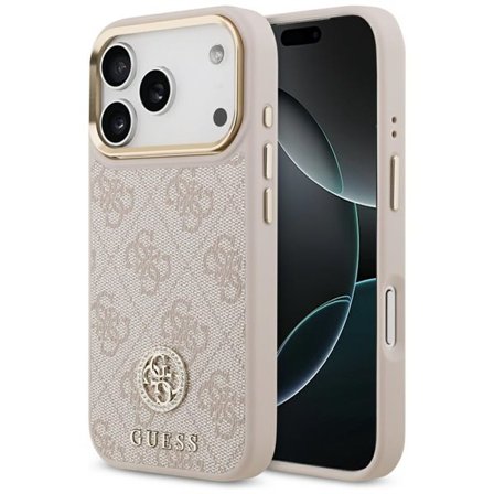 Guess 4G Strass Logo MagSafe-fodral för iPhone 17 Pro - Rosa