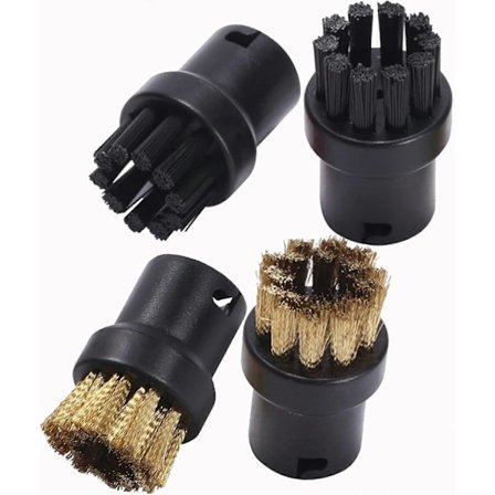 pakke håndverktøy dyse børster Runde rengjøringsbørster for Karcher SC1 SC2 SC3 SC4 SC5 damprenser (svart + kobber)