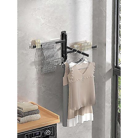 Kääntyvä pyyheteline kotiin, keittiöön, kylpyhuoneeseen, ruostumaton teräs koukulla, valkoinen, 180 astetta kääntyvä, musta, tilaa säästävä