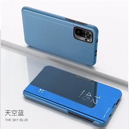 Skal för iPhone 13PRO himmelsblå elektropläterad spegel flip