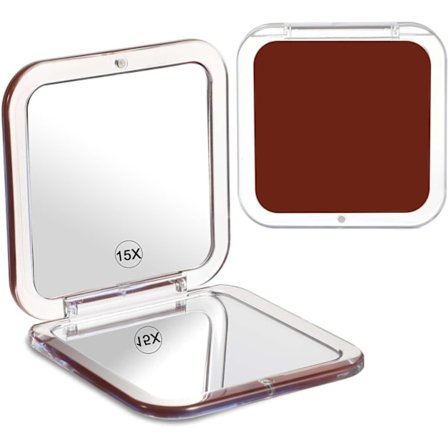Meikkipeili 15x Suurennus, Kokoontaitettava, Kannettava peili, matkoille ja meikkiin