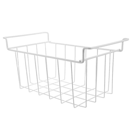 Stabelbar trådkurv for fritering med åpen topp, kjøkkenoppbevaringsorganisator 42x18x20cm[YDE] Hvit 42.00X22.00X20.00CM