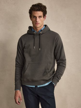 John Henric Men's Graugrüner Baumwoll Hoodie Size S