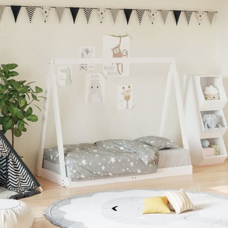 VidaXl Sängram För Barnsäng Vit 70X140 Cm Massiv Furu - Litenleker