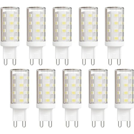 G9 LED-pære 3W Neutral Hvid 4000K, G9 LED-pære 360o Strålevinkel Uden Mørke Hjørner, Flimmerfri, Ikke Dæmpbar (10-pak)