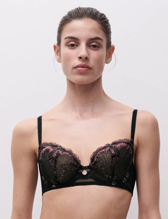 CHANTELLE Lily Underwire Half Cup Bra - Black - D x 75