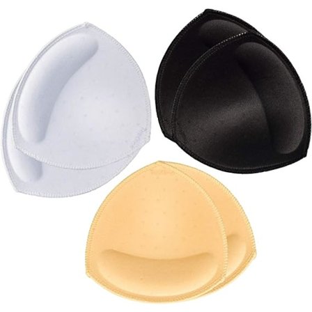 Pakke med 3 par store puter til bh, bikinier, avtagbar sports-bh