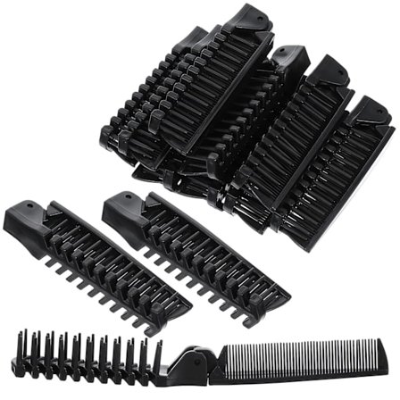 Rejse-lommehårkam, foldbar hårbørste med dobbelthoved, børstekam stylingværktøj til mænd og kvinder, sort (20 stk.)