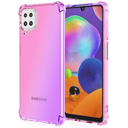 Samsung Galaxy A22 4g - Stötdämpande Stilrent Silikonskal Rosa/lila