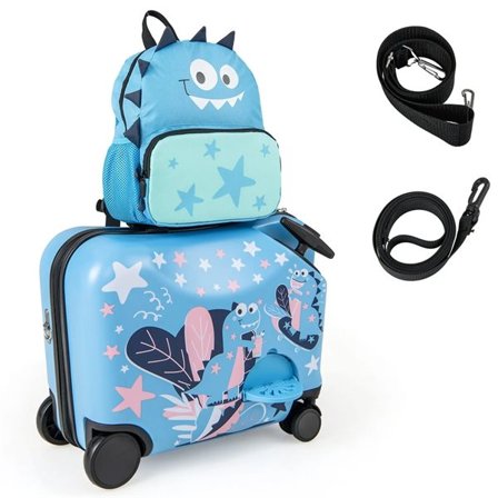 Resväskset för barn med hjul och teleskophandtag – Blå